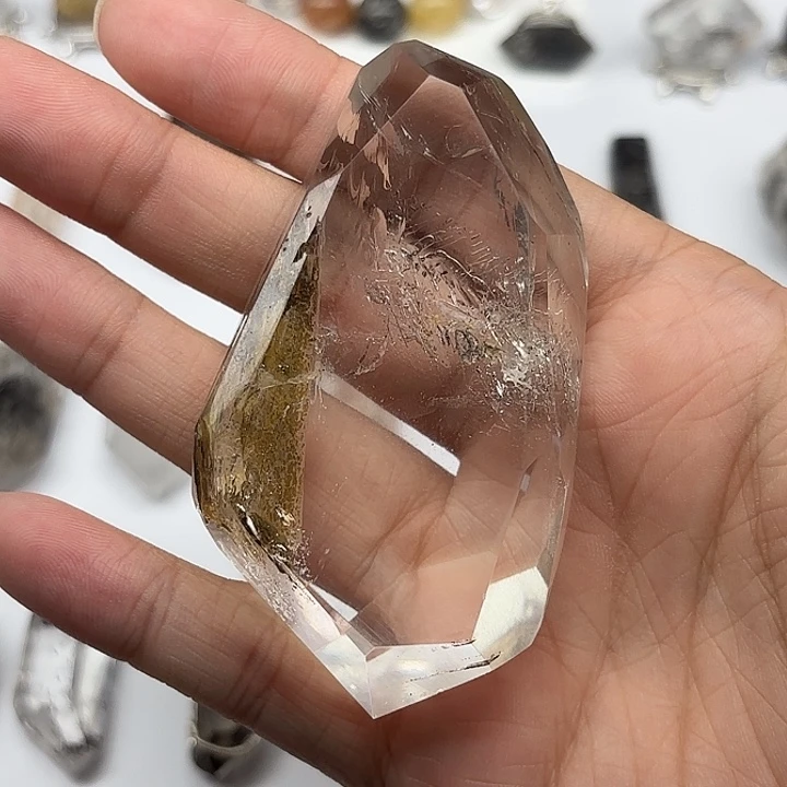 颈饰水晶未镶嵌黄泥闪灵钻手握/摆件75mm+