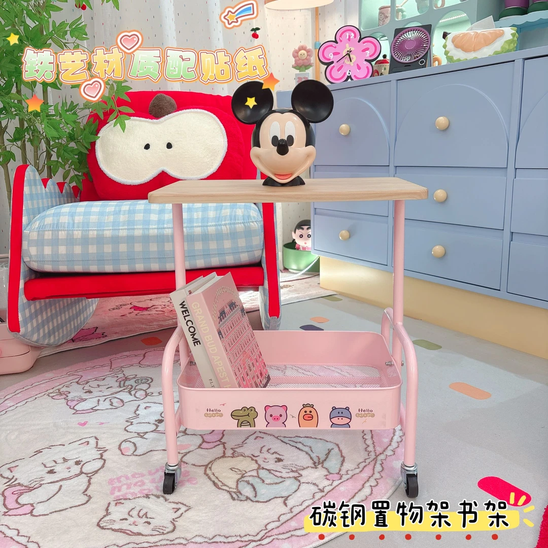 茶几客厅沙发边几创意小推车收纳可移动带轮茶桌家用置物架小桌子