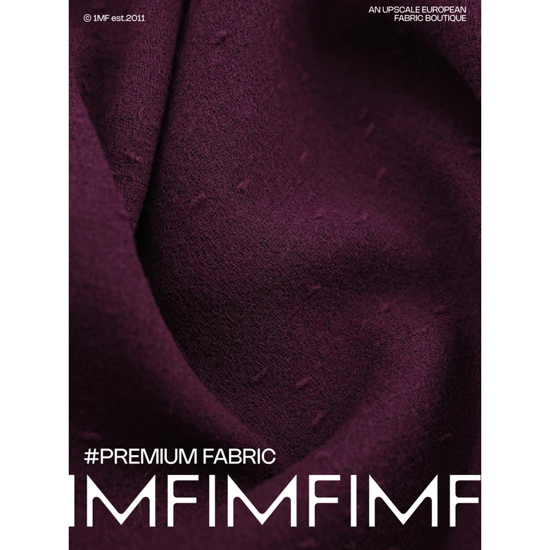 AGN WV初剪羊毛深紫色绉纱肌理外套面料 幅宽144CM 640G/M