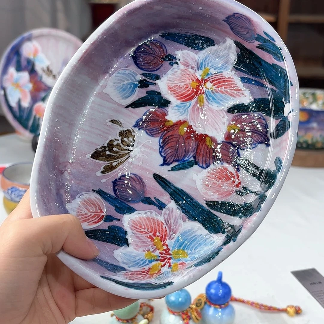 景德镇手绘高温釉下彩陶瓷茶具