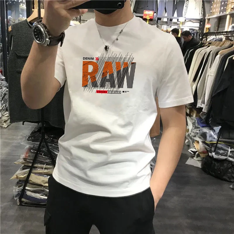 短袖t恤男潮牌修身夏季体恤潮流2025新款百搭休闲上衣男士
