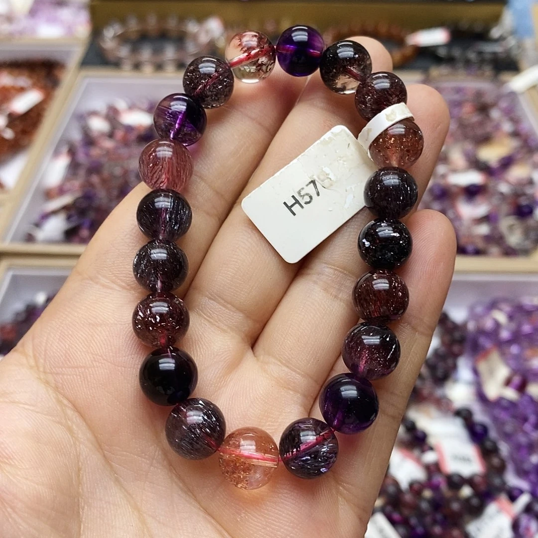 未镶嵌手链水晶H578黑加仑超七9.5+