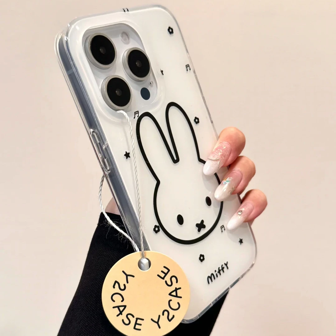 壳望线条米菲适用苹果华为vivo小米oppo女iphone15/16/14手机壳