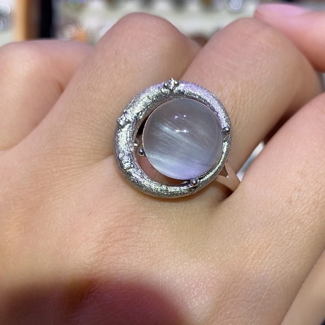 水晶戒指银S925镶嵌