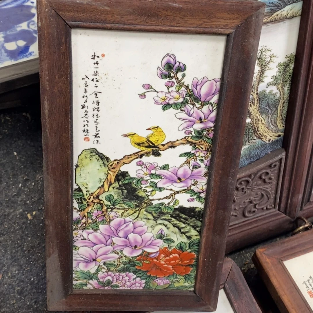 瓷28*16*1景德镇瓷板画柴窑烧制