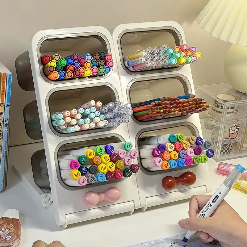 学生笔筒男孩大容量文具收纳盒女孩书桌整理神器儿童书房学习用品