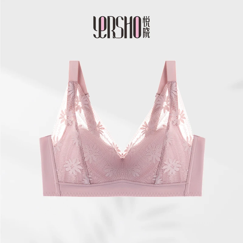悦晓真丝桑蚕丝文胸大罩杯蕾丝透气薄款调整型舒适女士文胸夏5212