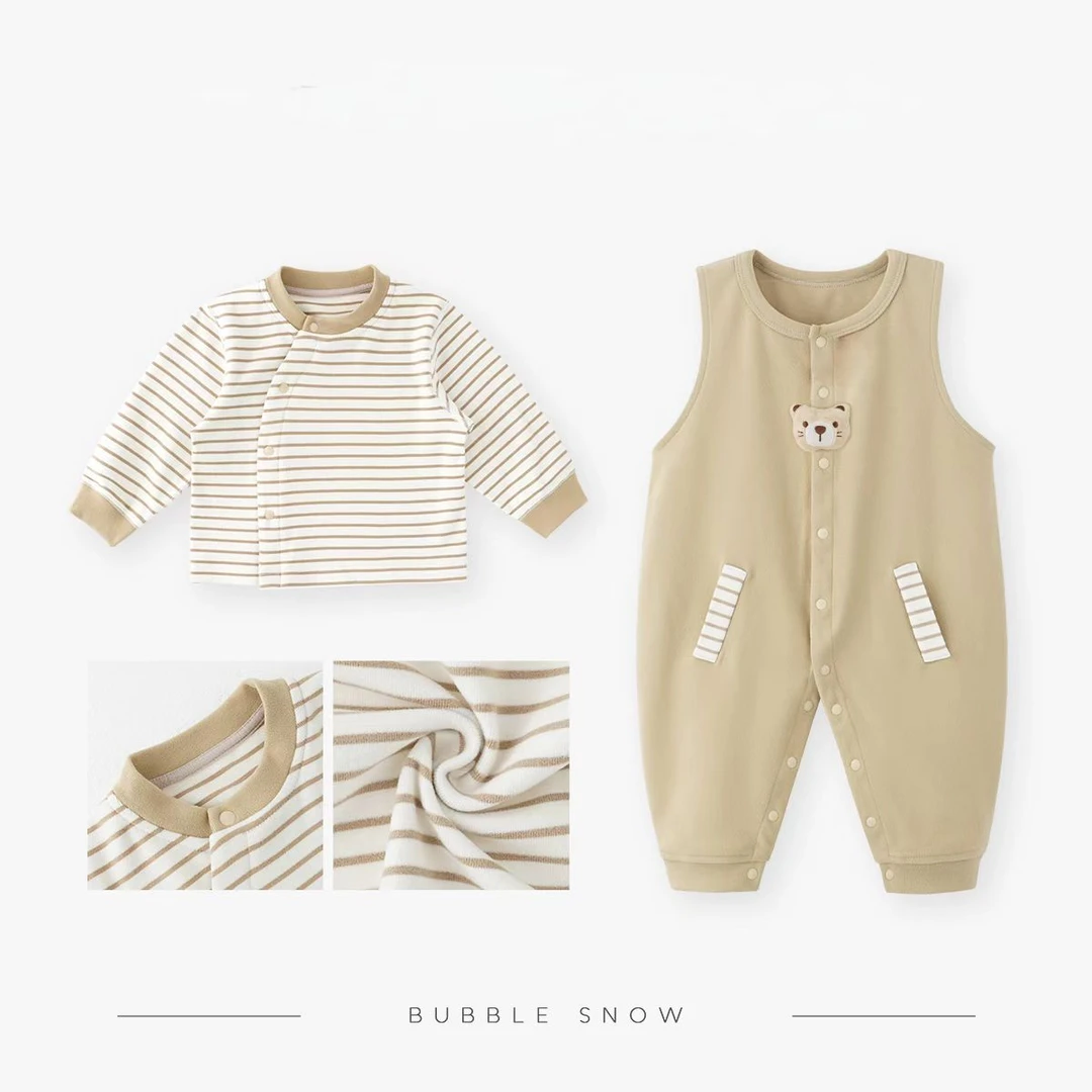 【小小添衣】宝宝背带裤套装婴幼儿外出春秋款两件套背带裤连体套