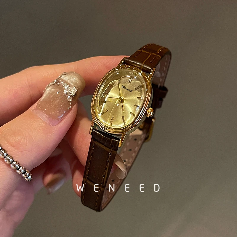 weneed手表女款轻奢小众2025新款高级感女士气质复古小棕表女表