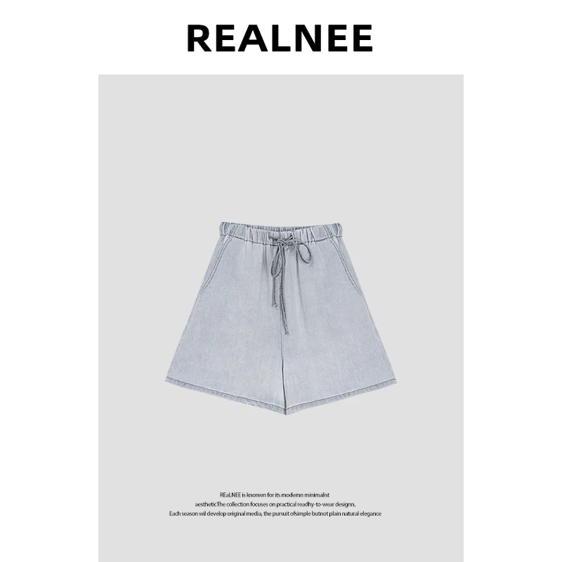 【夏威夷】“99%莱赛尔天丝”酵洗水洗百搭显瘦牛仔短裤RLMMY4SH02194