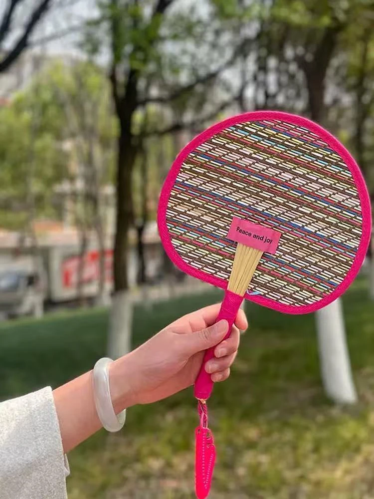 草编手摇芭蕉扇子（单把）颜色随机