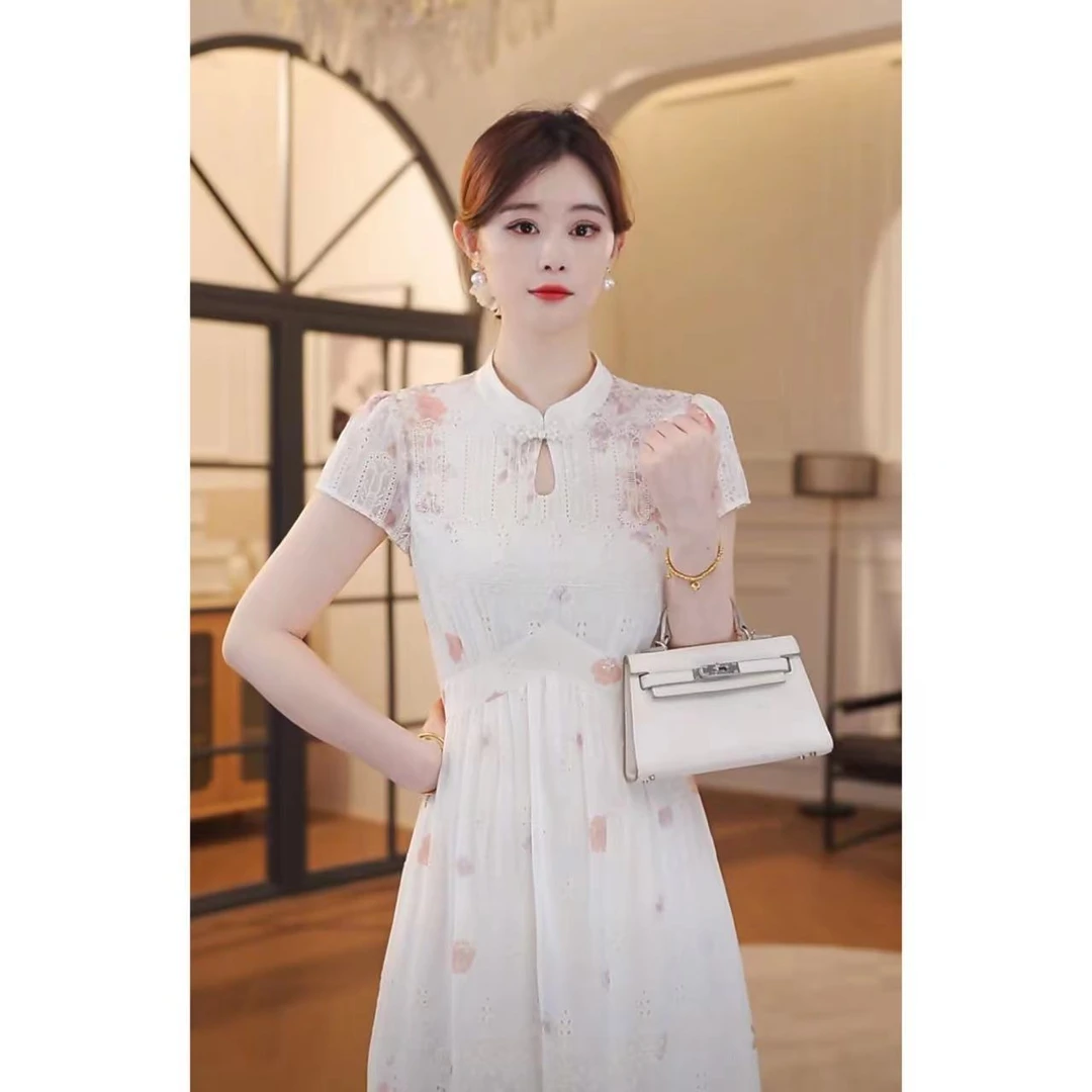 【嘉嘉JIANG】镜花落月 原创设计改良新中式盘扣连衣裙 XJ252L1157