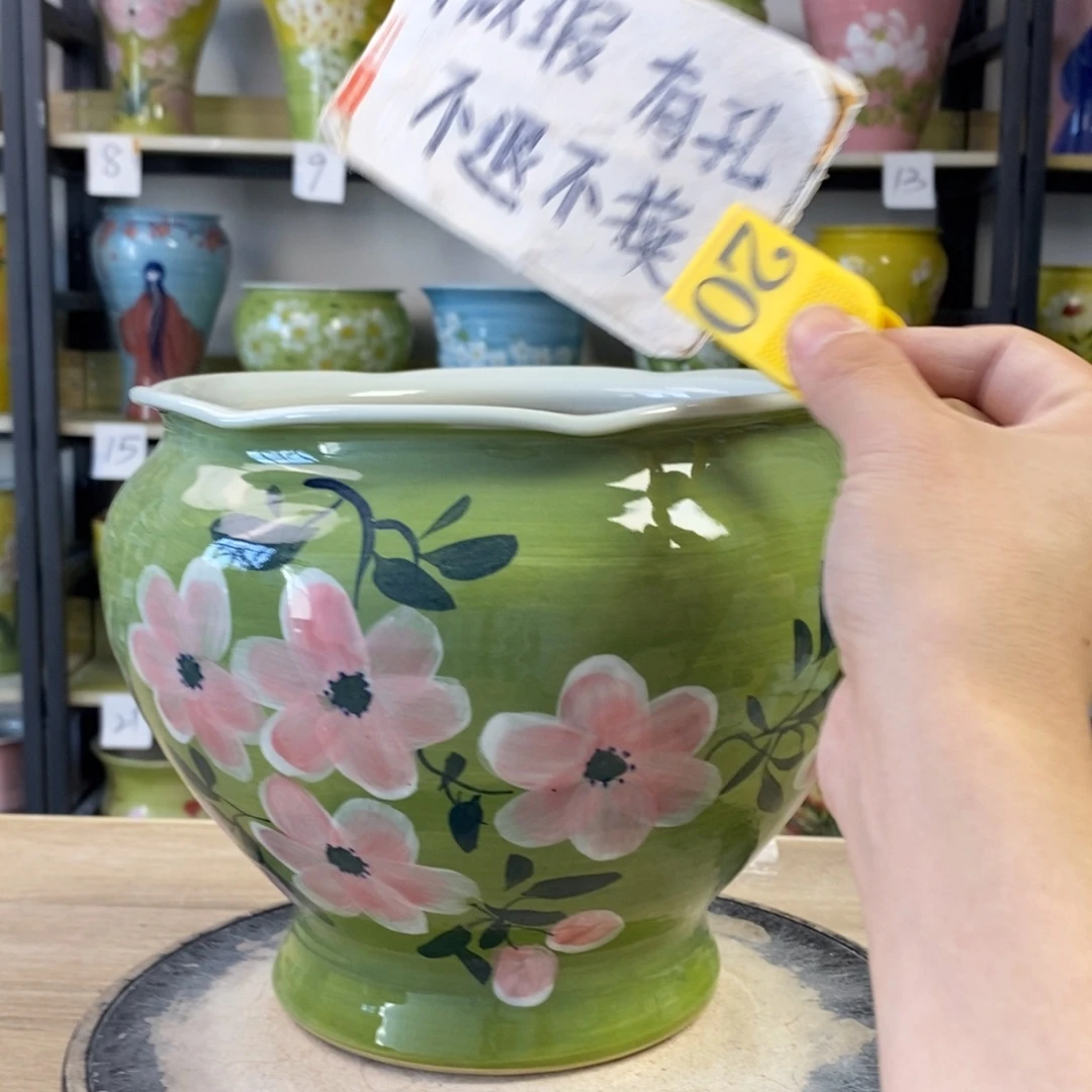 景德镇手工手绘陶瓷花盆