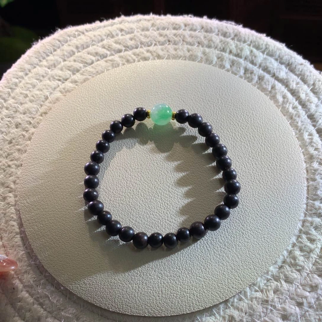 散珠翡翠天然缅a金丝绿单珠