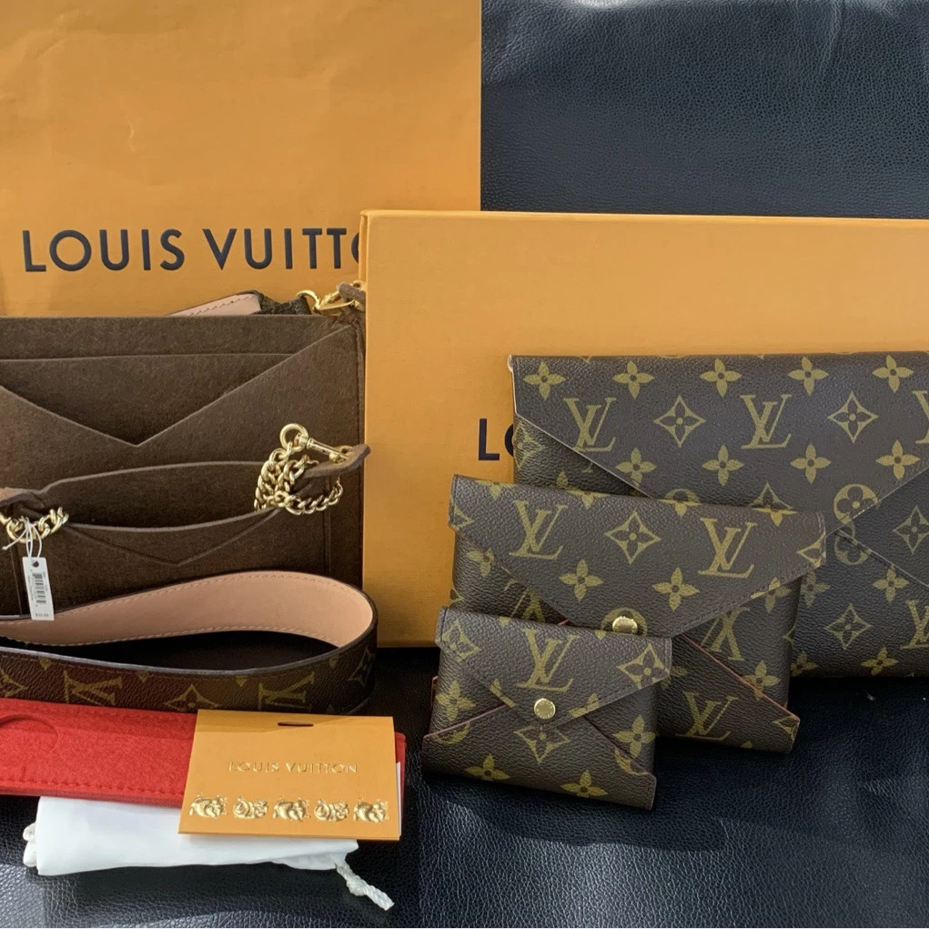 95新 LouisVuitton/路易威登 三合一信封手拿包 配两个内袋
