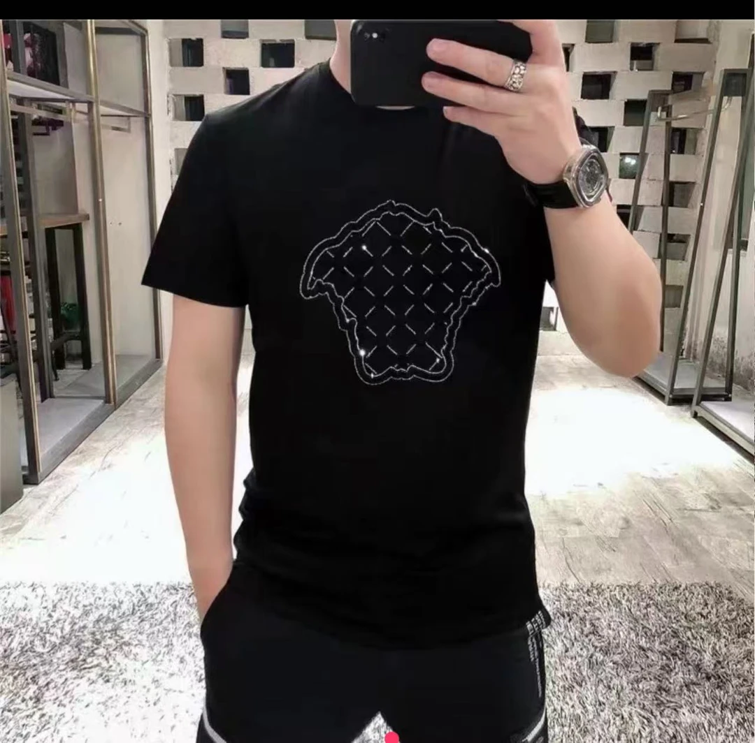 【领士】夏季新款男士短袖百搭凹凸圆领修身高品质短袖T恤22055