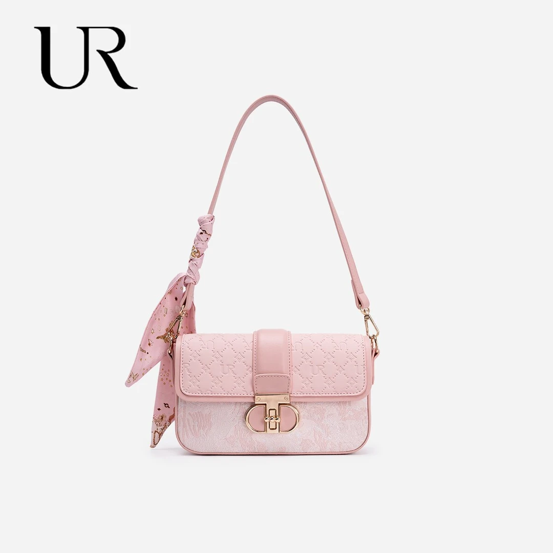 【夏夏专属】UR2025春季新款幻彩菱格饰带单肩斜挎包