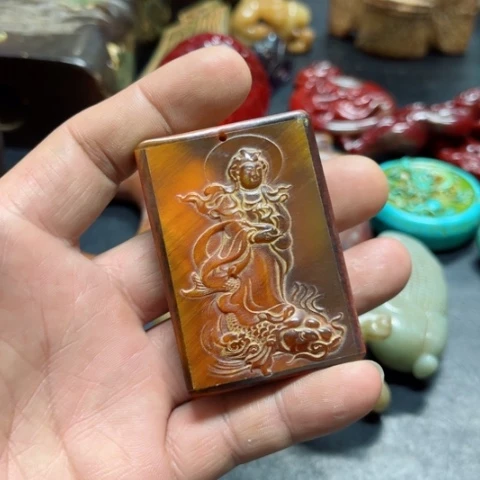 吊坠白玉菩提把件