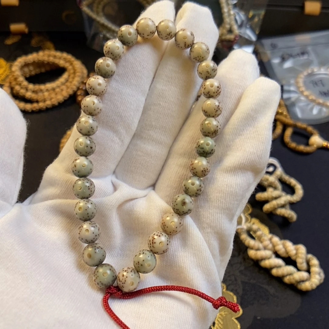 手串星月菩提骨瓷白大眼睛圆珠手持8正圆