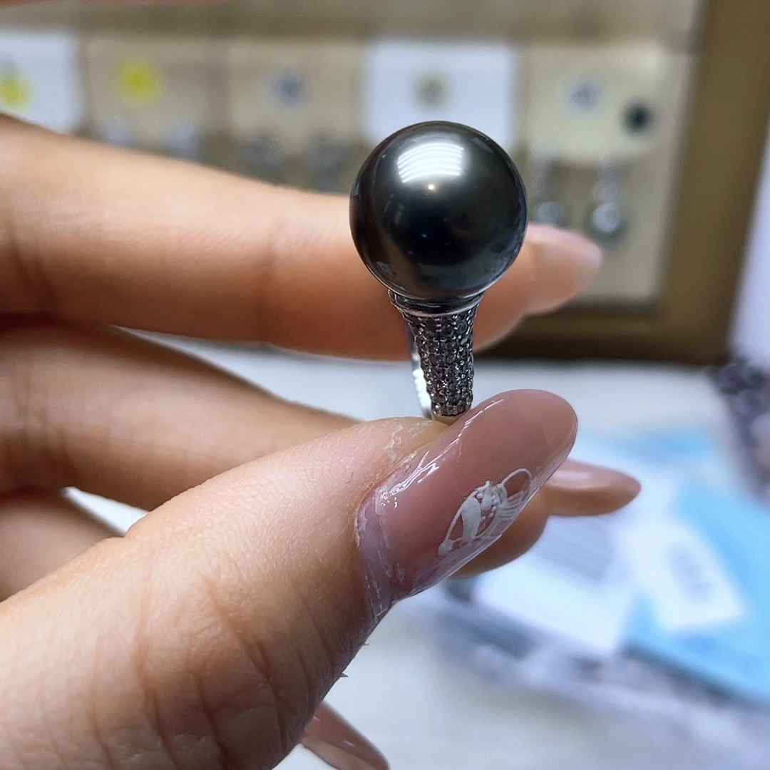 海水珍珠戒指银S925镶嵌