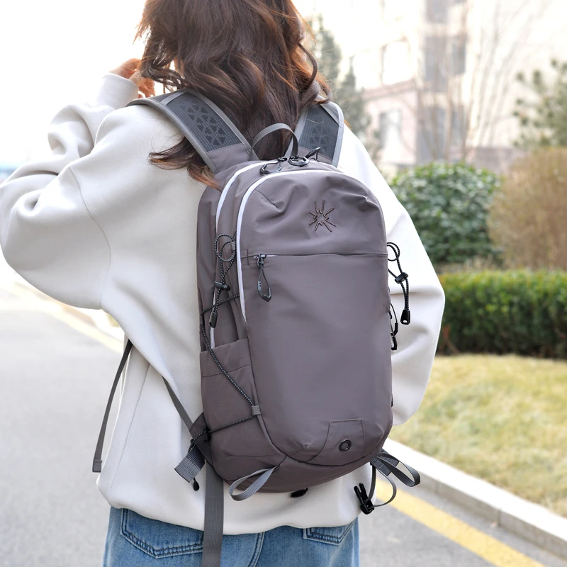 新款休闲旅游双肩包徒步旅行户外女款背包日常轻便背包紫色百搭包