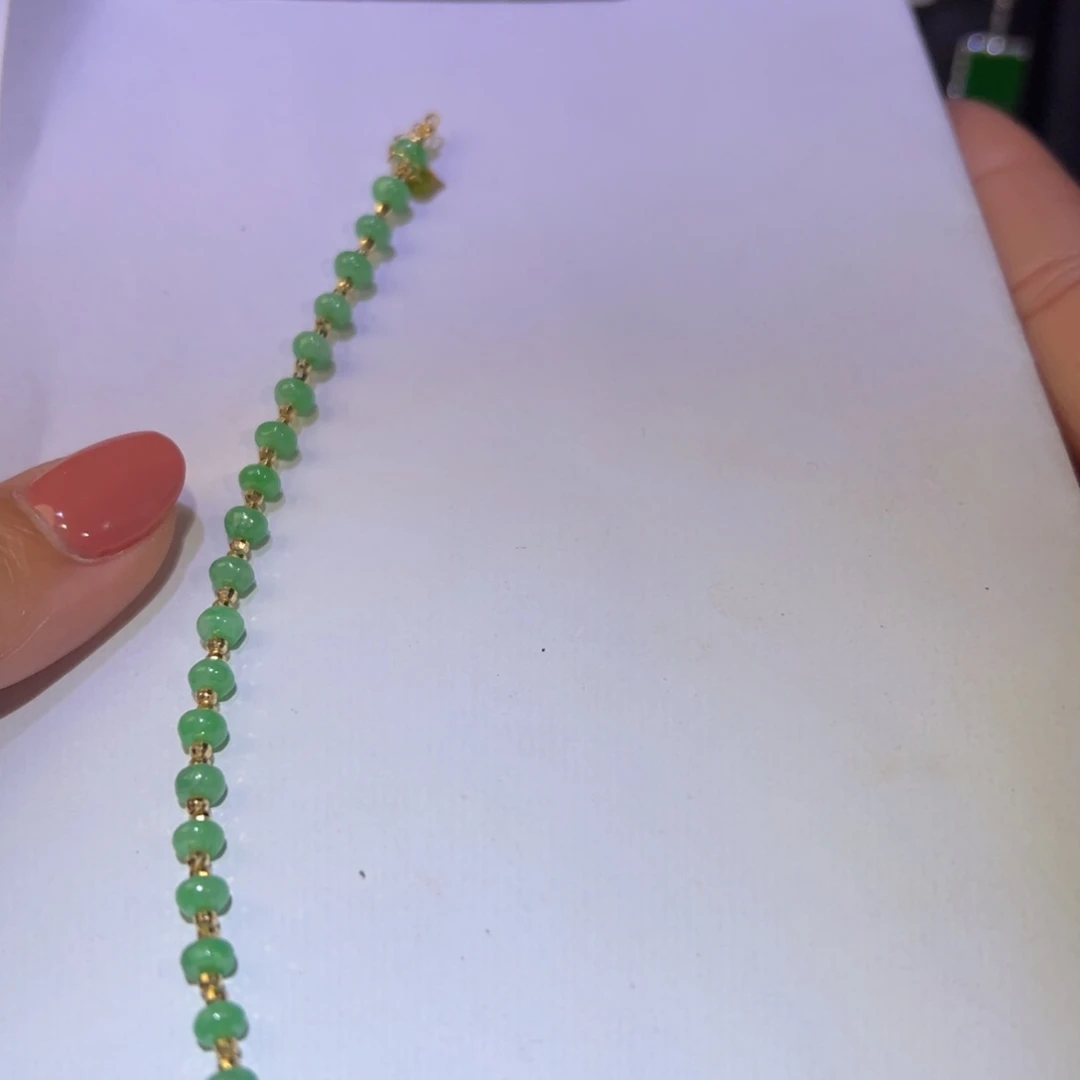 翡翠颈饰18K金镶嵌手链