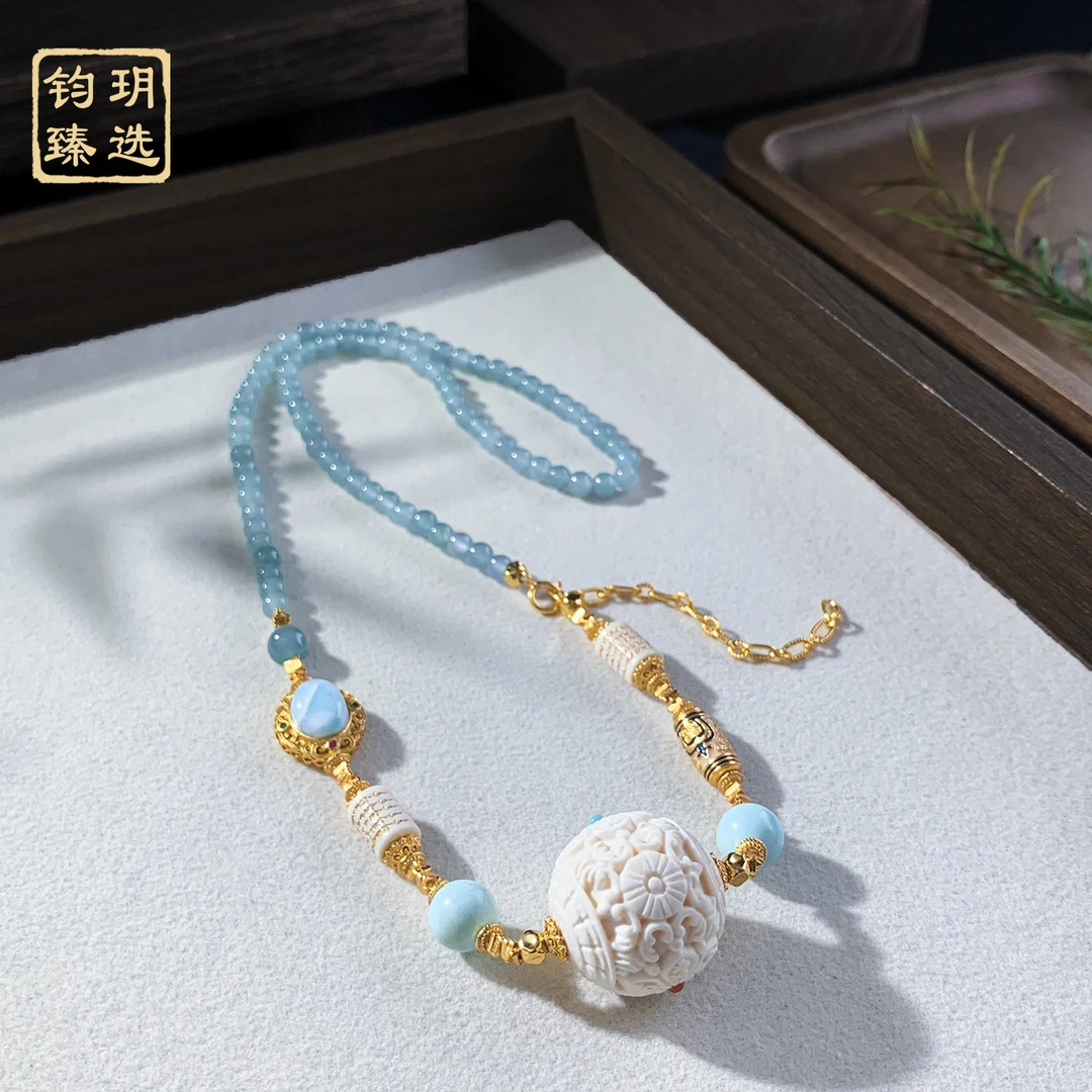 【古拙专属】天蓝色 · 五条三Y六字圆满锁骨链 | 多样性发一AL0006