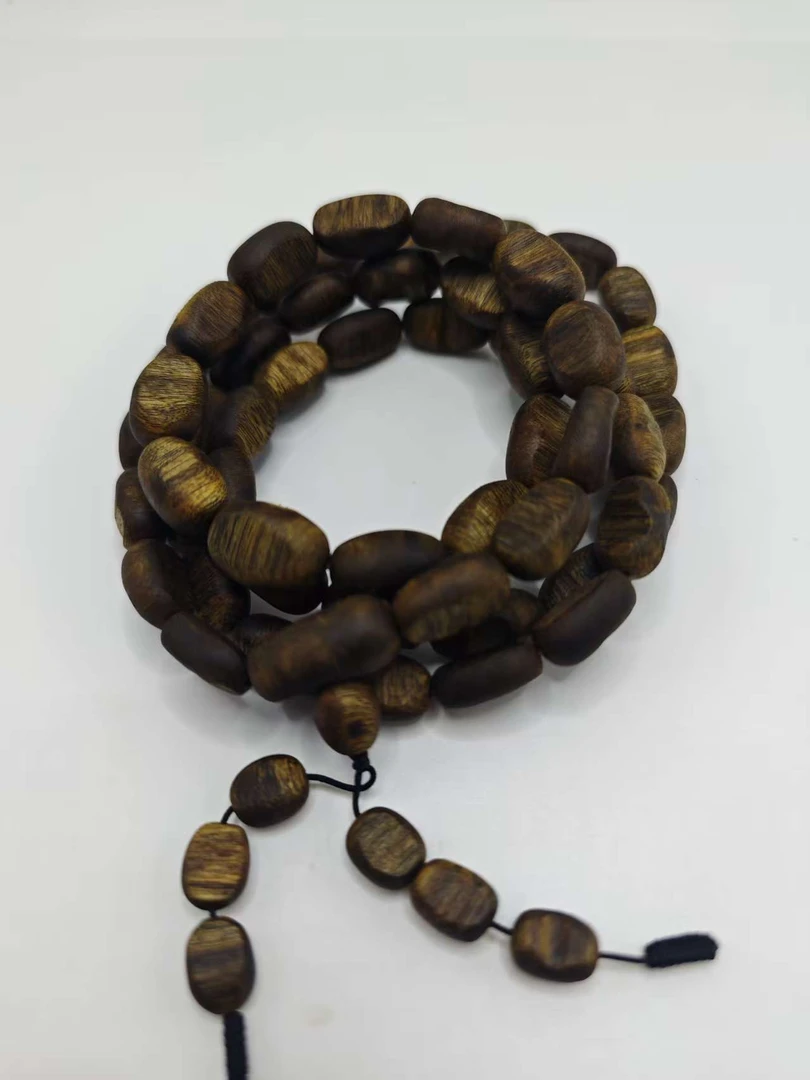 沉香绿奇楠沉香随形留疤多圈手串50g+