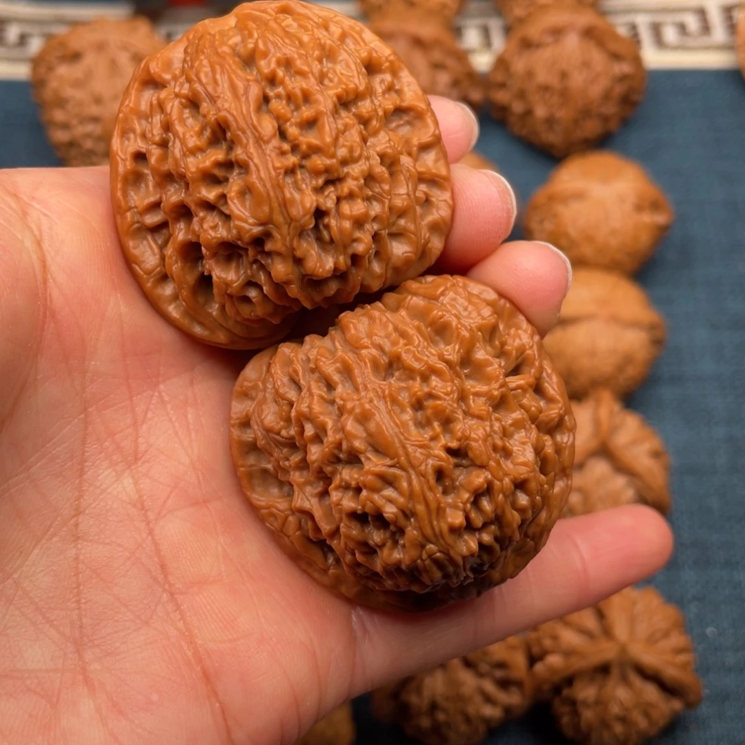 把件文玩核桃43全品高炮拉丝蚂蚁纹南疆51克