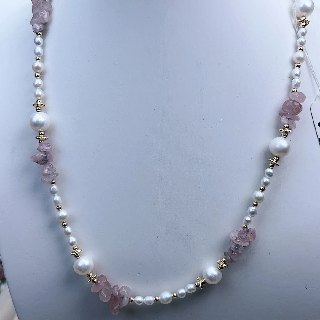 淡水珍珠颈饰银S925镶嵌