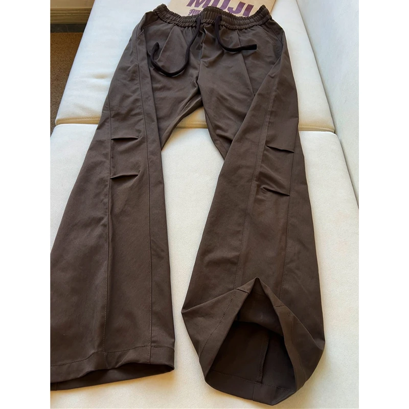 美式复古棕色裤子男款秋季古着vintage伐木工装裤潮牌直筒休闲裤