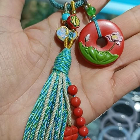 查罗石颈饰未镶嵌朱砂挂件