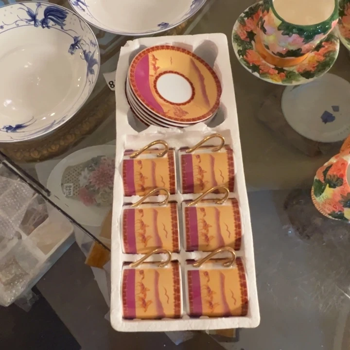 陶瓷六杯碟意式浓缩咖啡杯特价包邮不退换