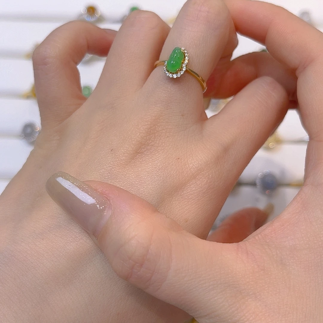 翡翠银S925镶嵌戒指