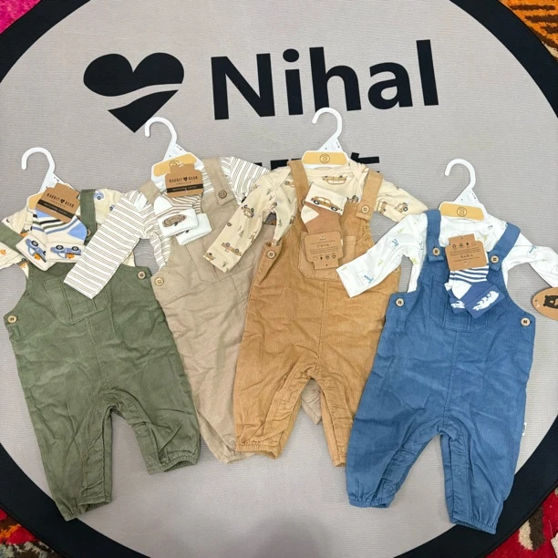 外贸包屁背带三件套