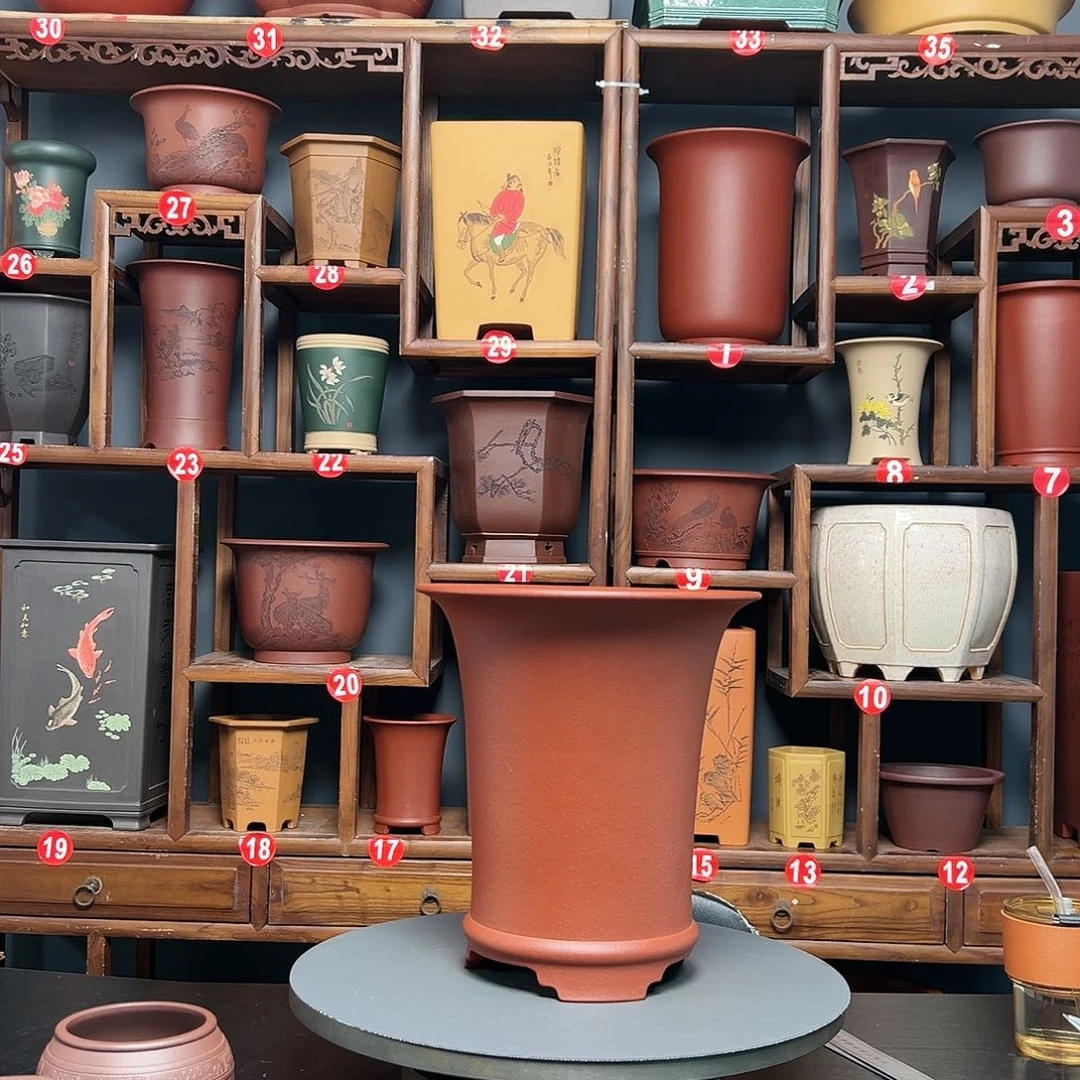 紫砂花盆一*人大红袍花盆