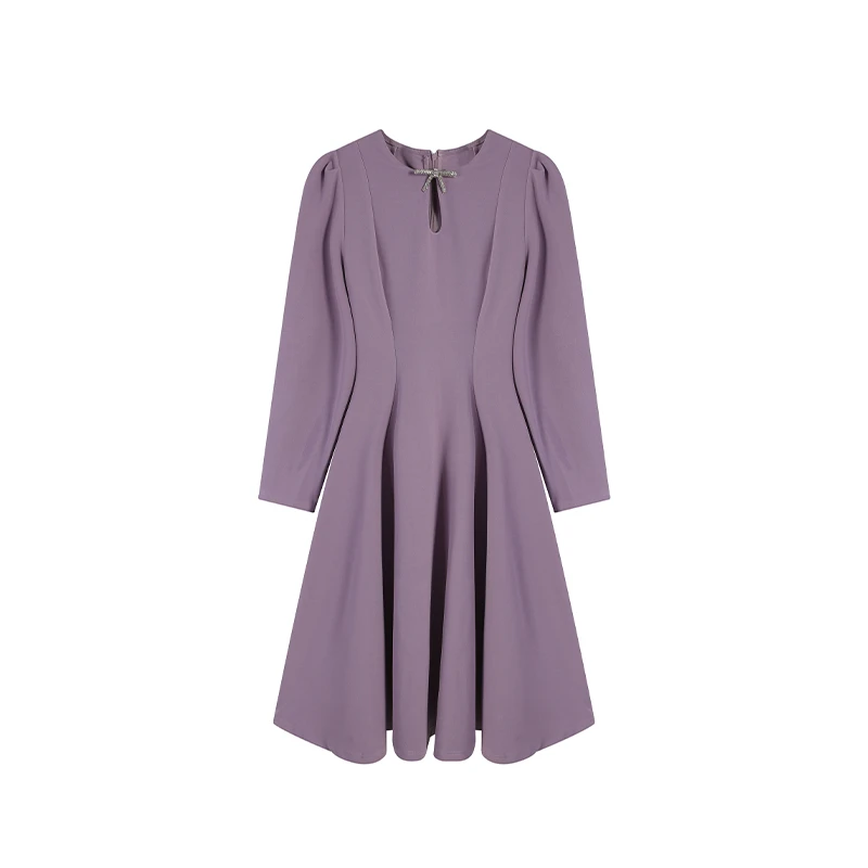 紫色修身夏季连衣裙裙子ZL111250