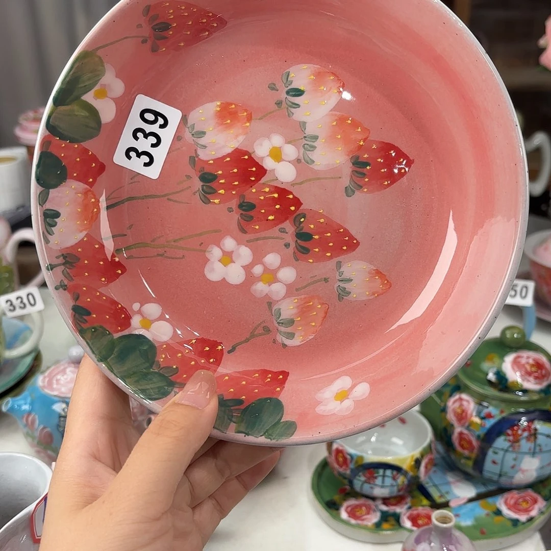 景德镇手绘高温釉下彩陶瓷茶具装饰