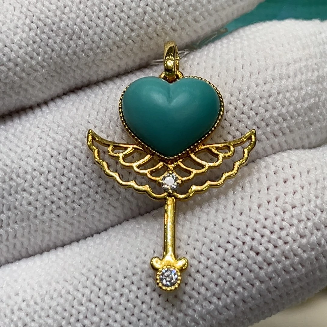 绿松石18K金镶嵌珠宝奇石仙女棒