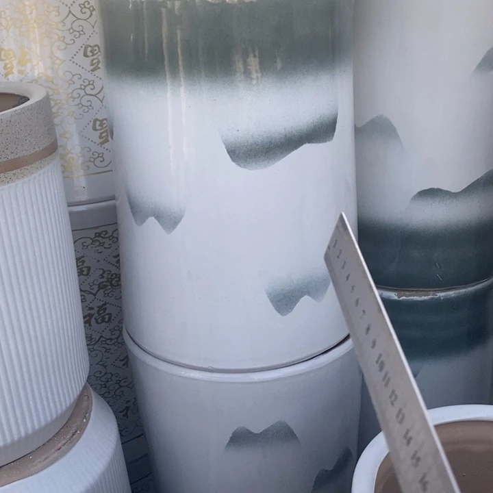 高腰白直桶山水特大号口36/48