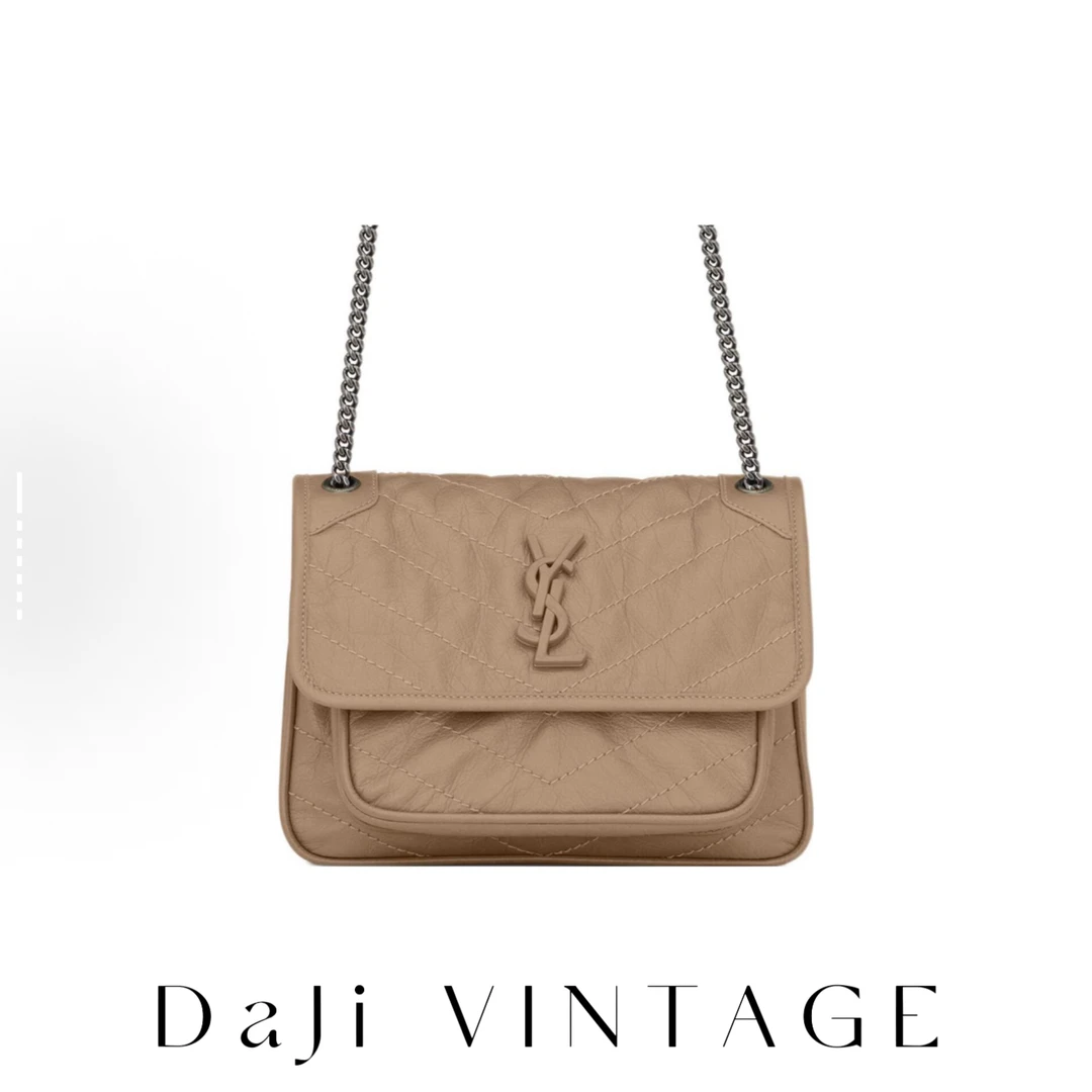 99新 YSL/圣罗兰 大吉中古/ysl圣罗兰d扣燕麦niki小号单肩包