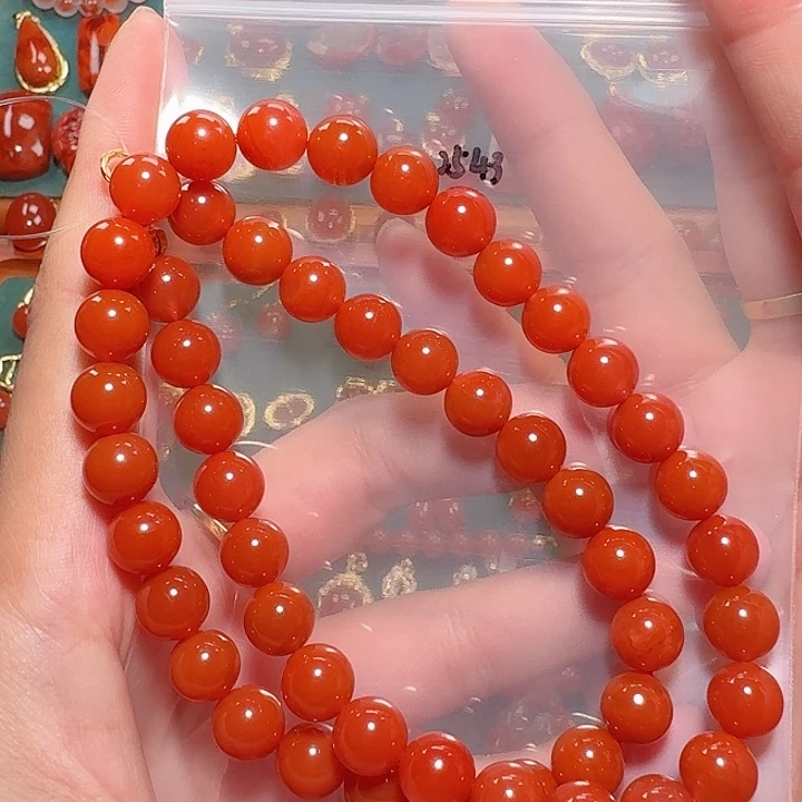 南红玛瑙银S925镶嵌9+