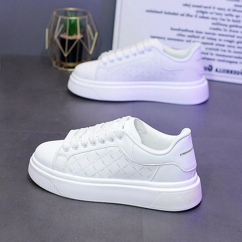 灏吉弧男士新款刺绣小白鞋ins韩版情侣款休闲鞋厚底运动鞋板鞋