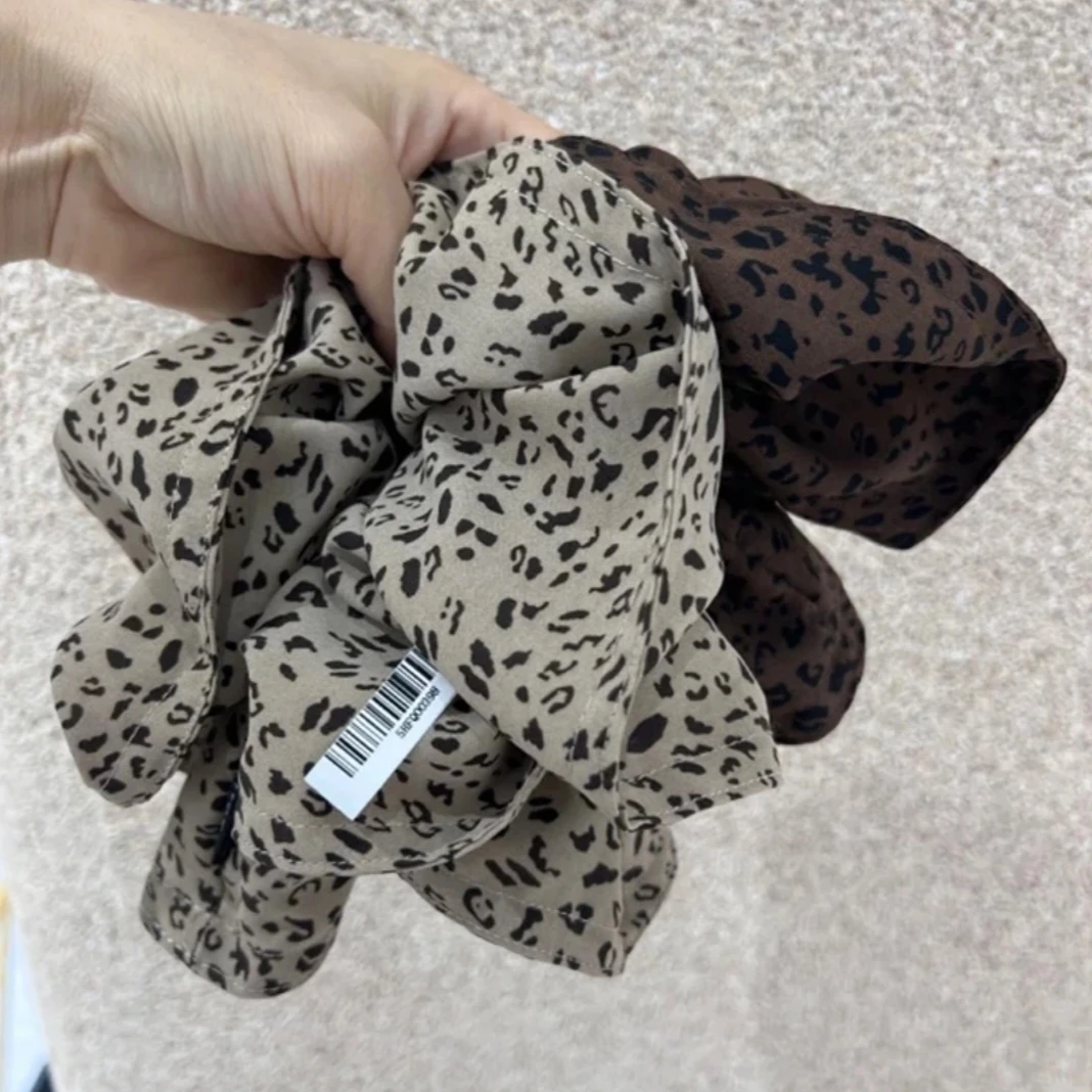 20cm直径豹纹大肠发圈~早秋新款！甜酷y2k辣妹超大号低马尾发饰女