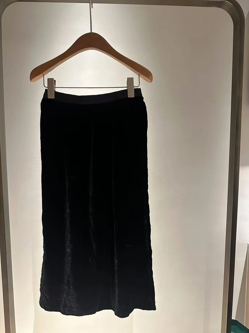 【R•YING】25早春新款韩版修身显瘦真丝丝绒半裙