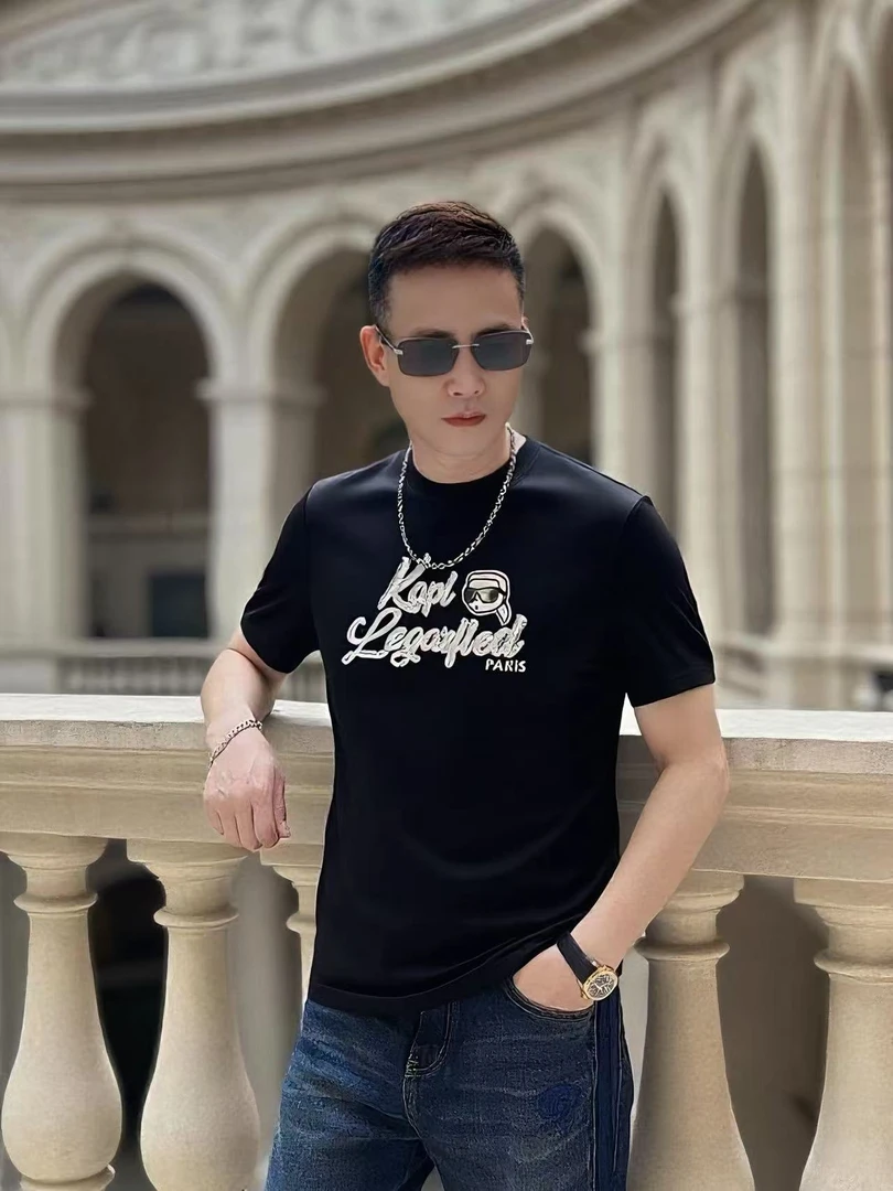 欧品男款夏季新款个性春夏潮流休闲百搭时尚圆领微阔短袖 3701