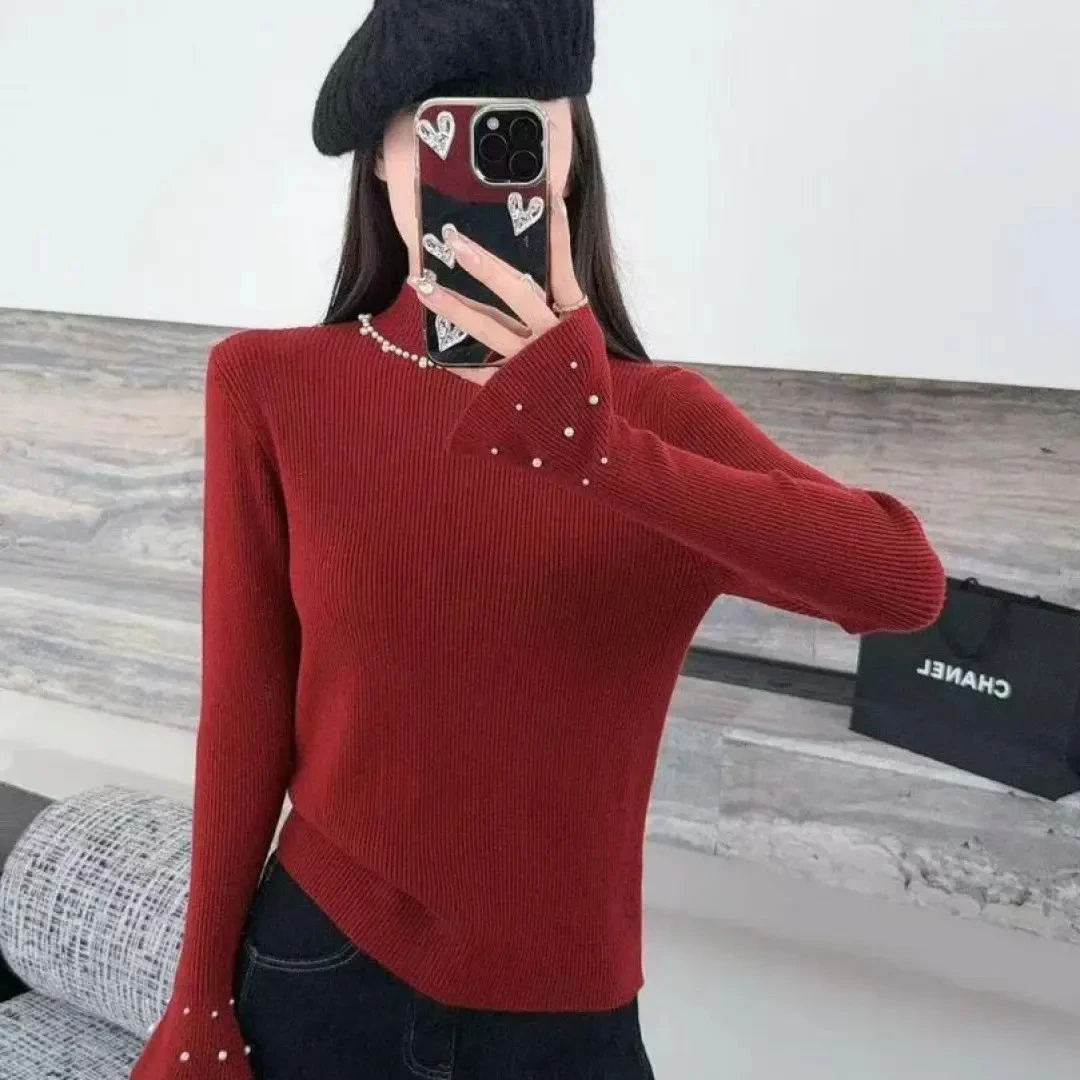 半高领毛衣女秋冬季2025年新款套头洋气小个子内搭针织打底衫1535