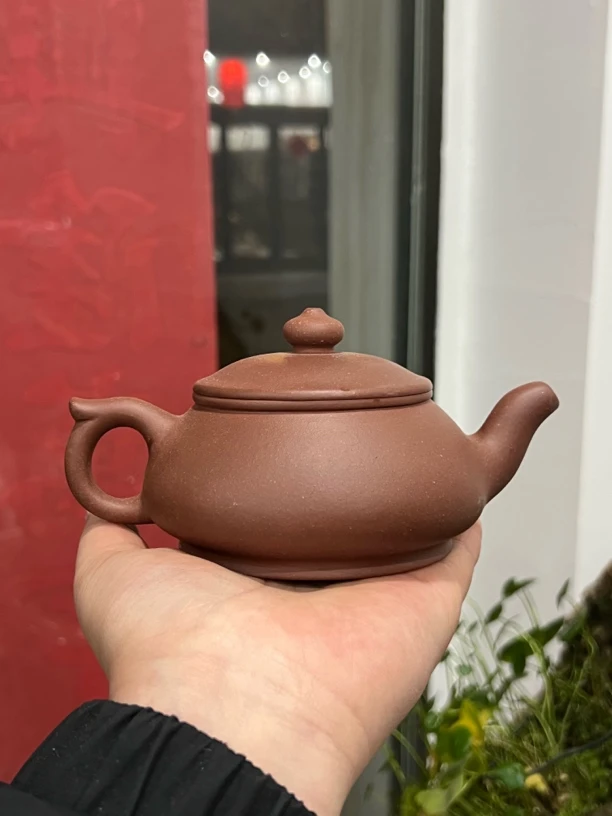 宜兴紫砂壶紫泥大口改款潘壶