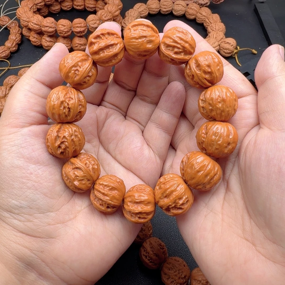 文玩核桃手串树王八棱手串微黄