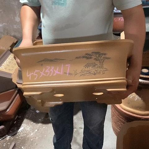 紫砂花盆手工艺品